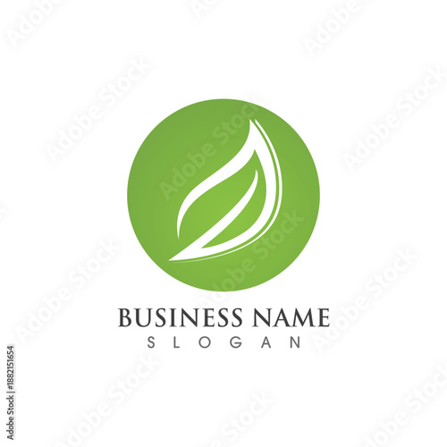 vegan leaf vector logo and symbol