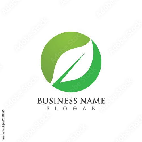 vegan leaf vector logo and symbol