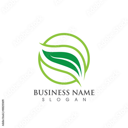 vegan leaf vector logo and symbol