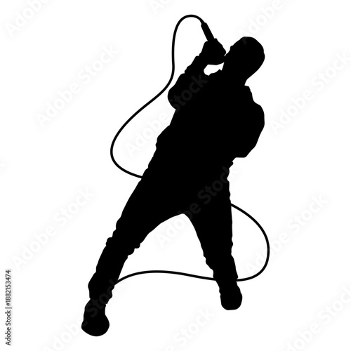 Singer singing silhouette