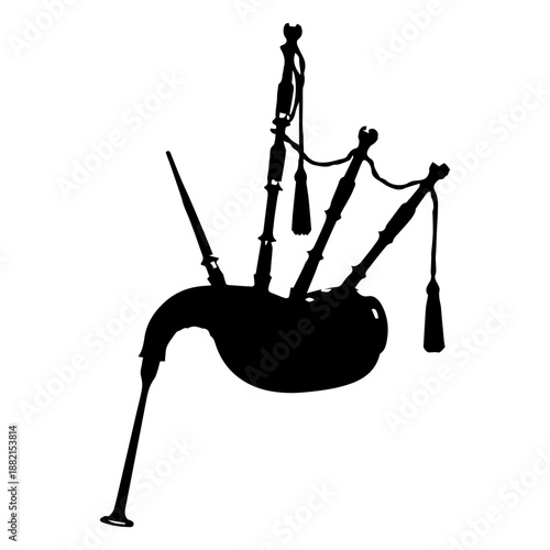 Bagpipe musical instrument silhouette