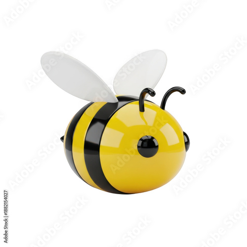 3d rendered cartoon bee figurine isolated on transparent background