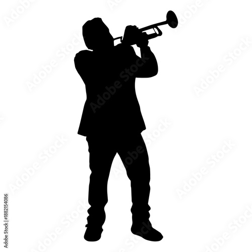 Man playing trumpet silhouette