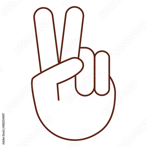 Peace hand sign stroke element