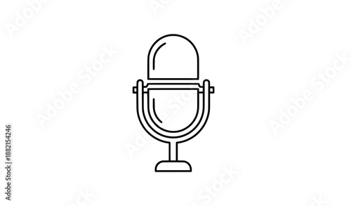 Minimal Microphone Icon. Voice and Sound Vector Symbol