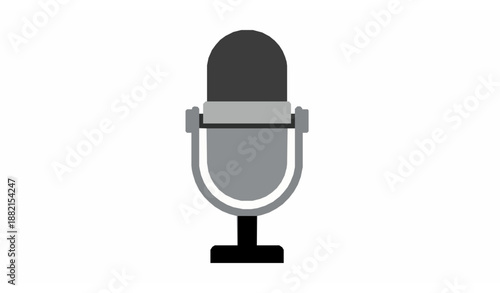 Microphone Icon Vector. Audio Recording and Podcast Symbol