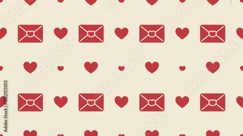 Red envelopes and hearts pattern Vector