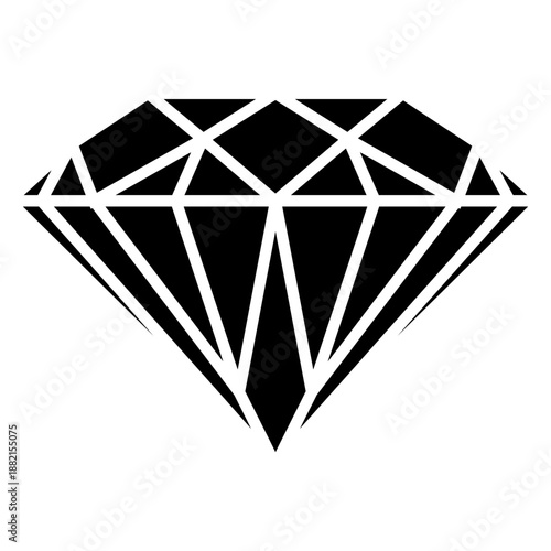 Diamond gemstone black icon