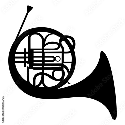 French horn musical instrument silhouette