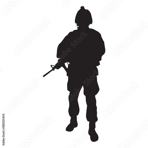 Soldier holding rifle silhouette