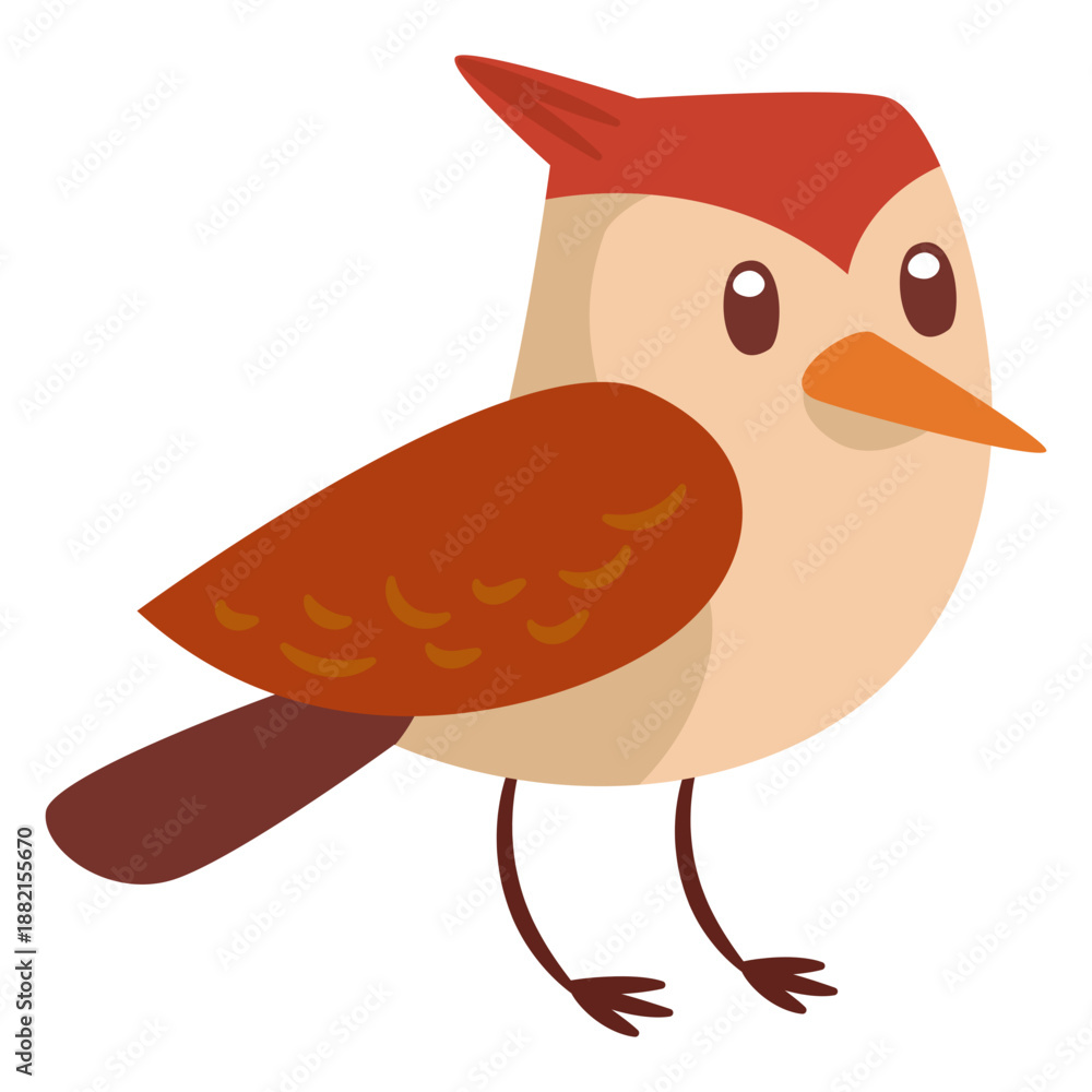 Naklejka premium Forest bird cartoon