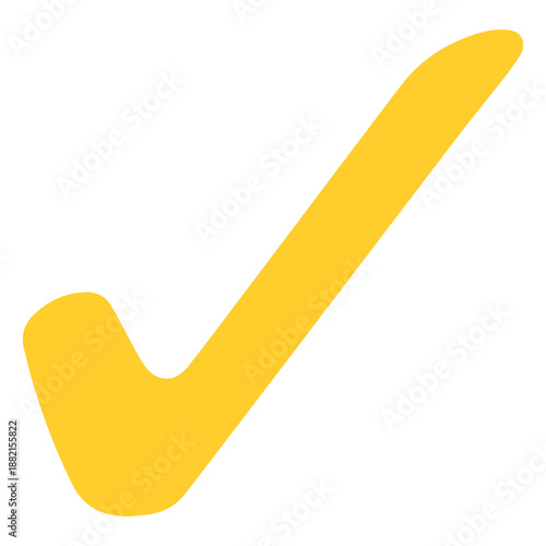 Yellow flat check mark