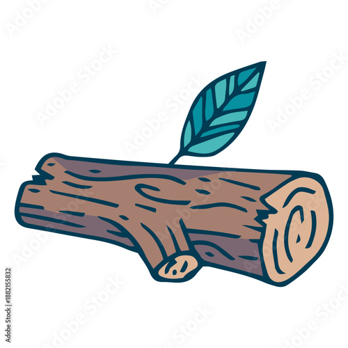 Forest tree log cartoon