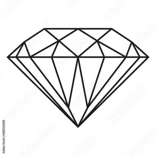 Diamond gemstone stroke icon