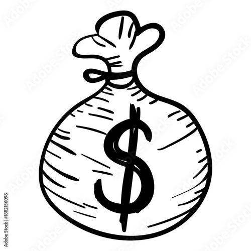 Money bag casino doodle