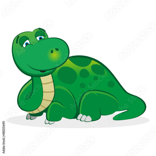 Sleepy dino character cartoon