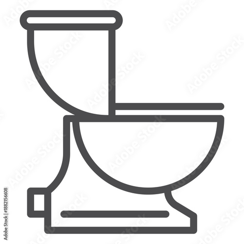 Flush toilet stroke icon