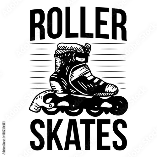 Roller skates shoes black logo