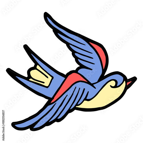 Swallow bird vintage tattoo