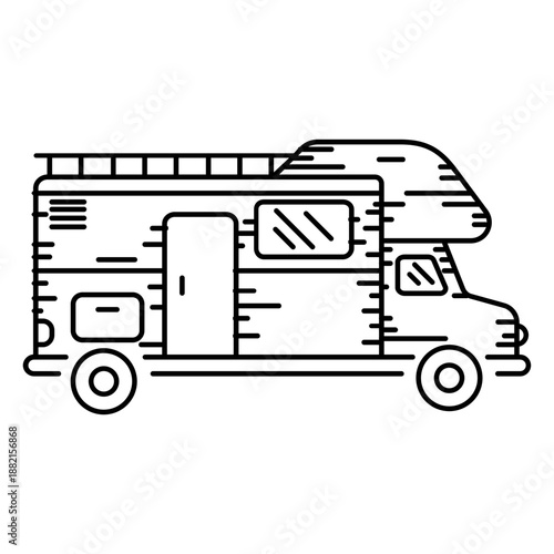 Camper van stroke icon