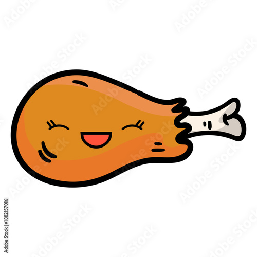 Turkey drumstick cartoon icon