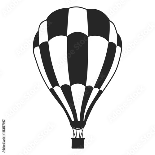 Black and white checkered air balloon balloon silhouette