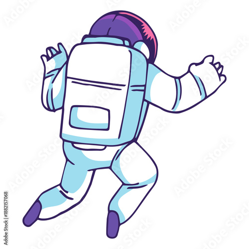 Astronaut rear view cartoon