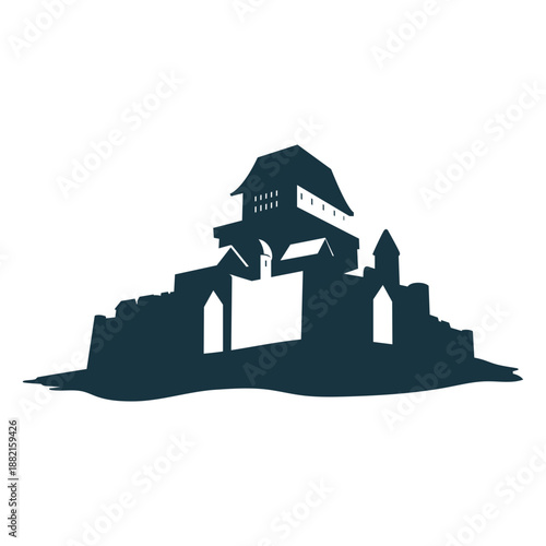 Castle tower gate roof dome detailed silhouette architecture