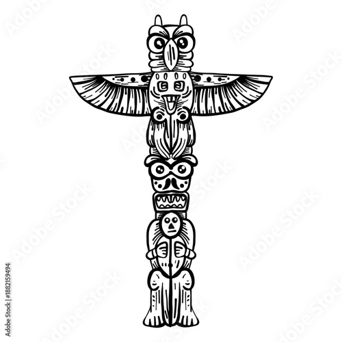 Totem statue idol pillar sketch