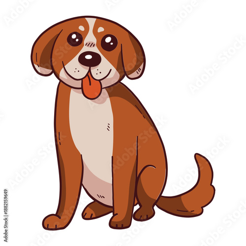 Schilderij op canvas Cute dog drawing