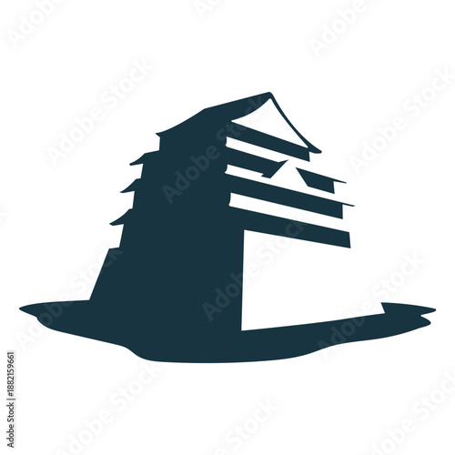Building roof wall house detailed silhouette architecture