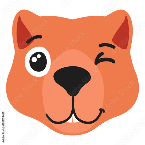 Beaver muzzle glad flat sticker