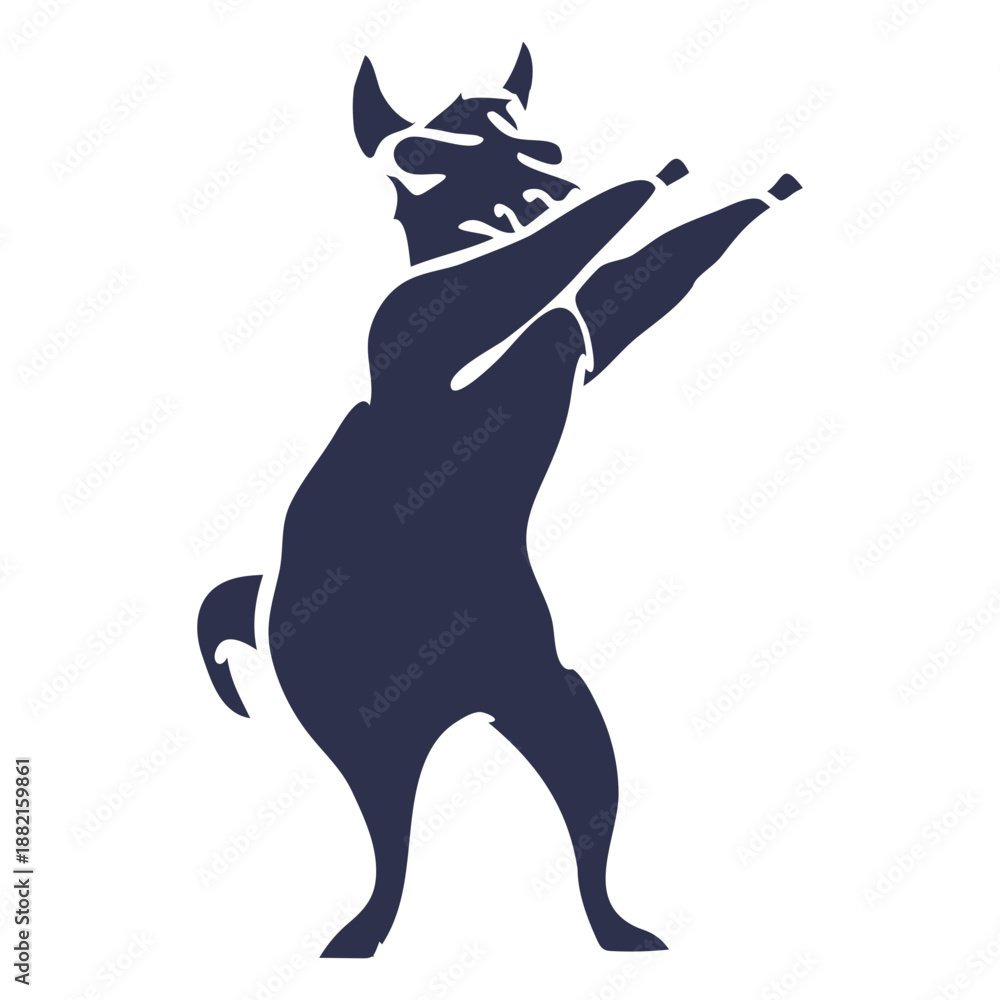 Obraz premium Llama dancing dance detailed silhouette