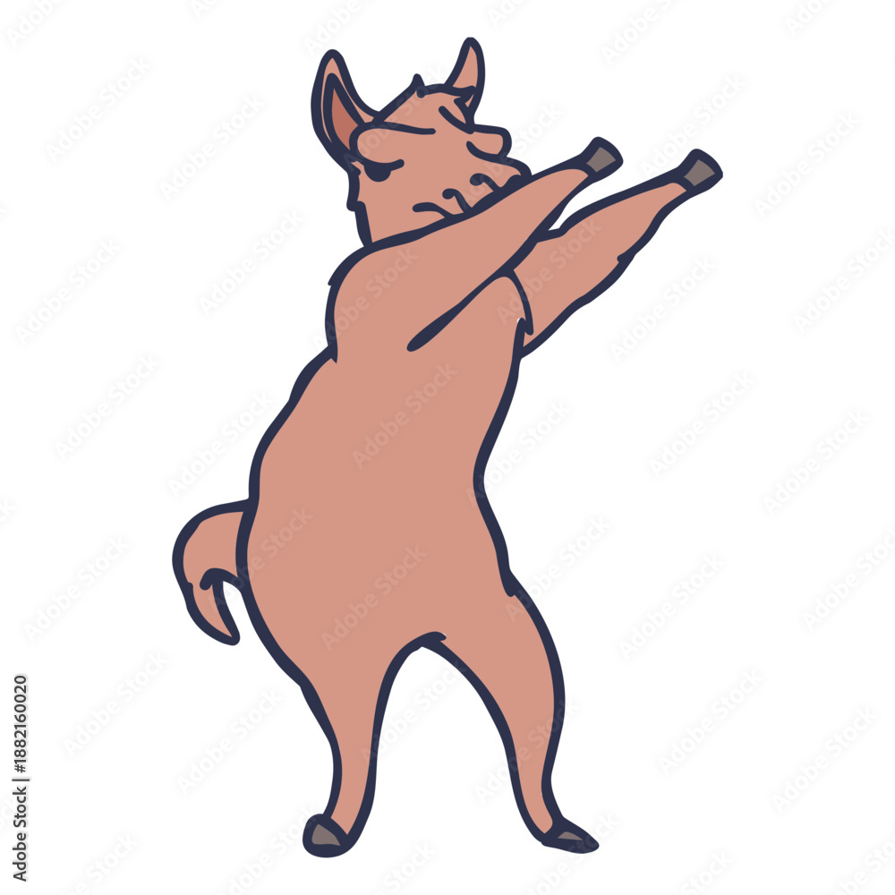 Obraz premium Llama dance dancing flat stroke