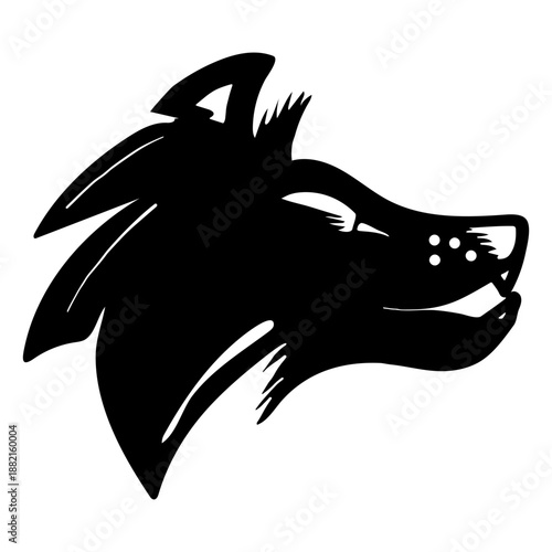 Wolf detailed tattoo silhouette