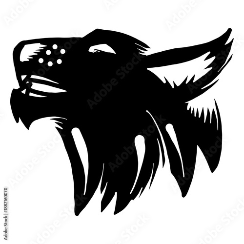 Wolf detailed silhouette tattoo