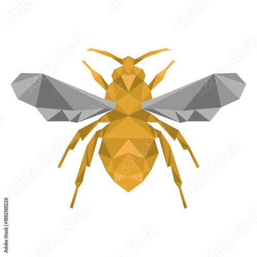 Bee wasp wing leg low poly insect