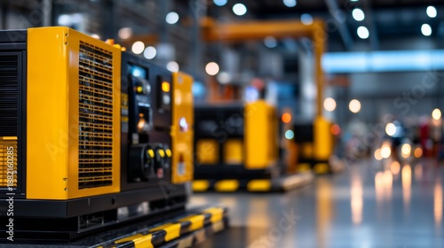 Industrial Power Backup Infrastructure Concept in Modern Facility with Equipment