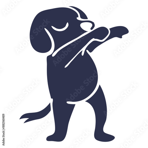 Dog dancing dance detailed silhouette