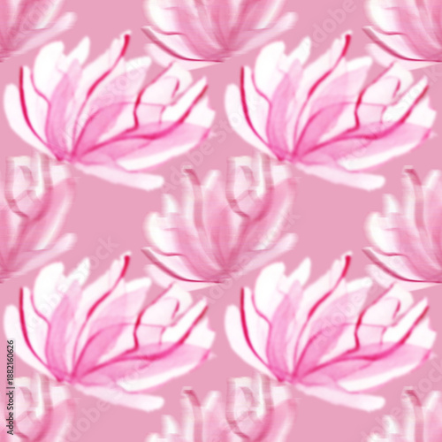 Pattern con grandi fiori rosa sfumati