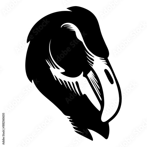 Flamingo beak tattoo detailed silhouette