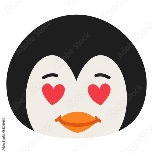 Penguin muzzle enamoured flat sticker