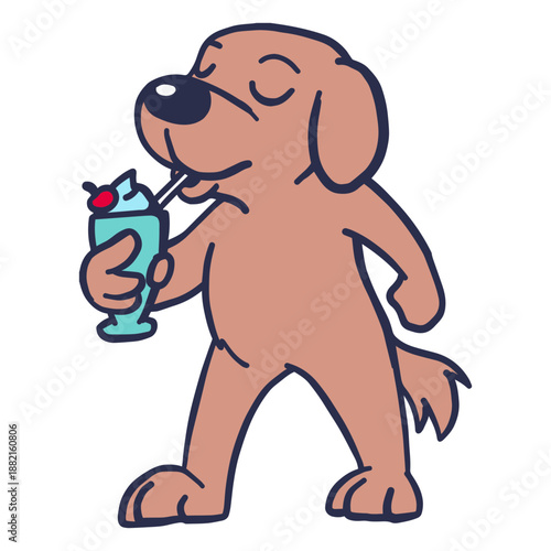 Dog cocktail flat stroke