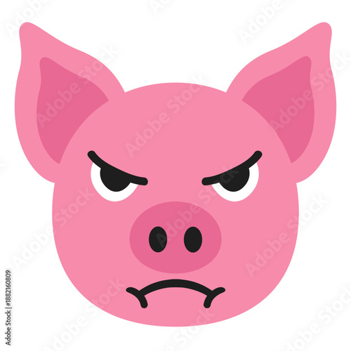 Pig muzzle angry flat sticker