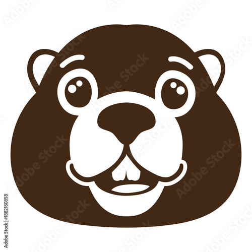 Beaver happy muzzle head flat