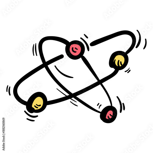 Atom electron molecule particle sketch