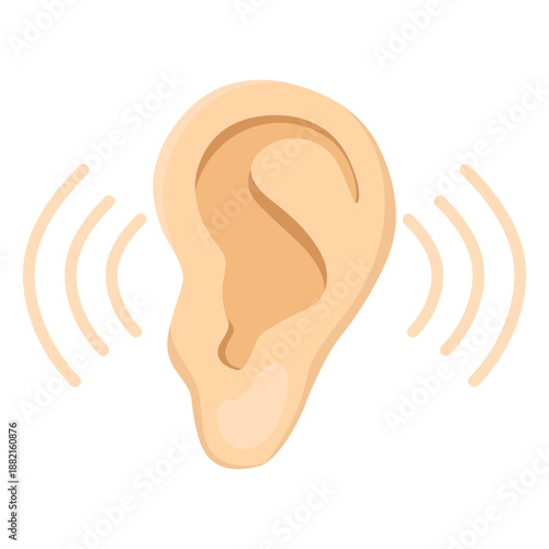 Ear earlobe sound illustration