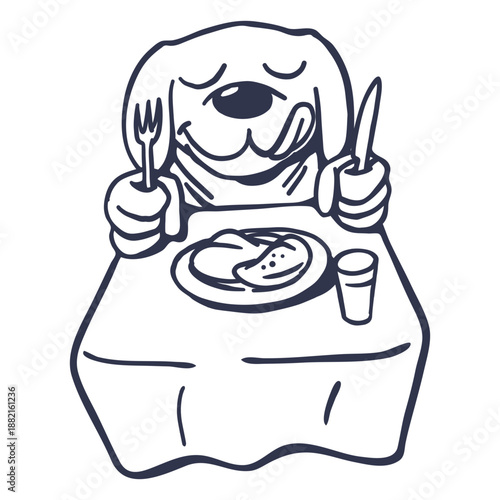 Dog dish table stroke