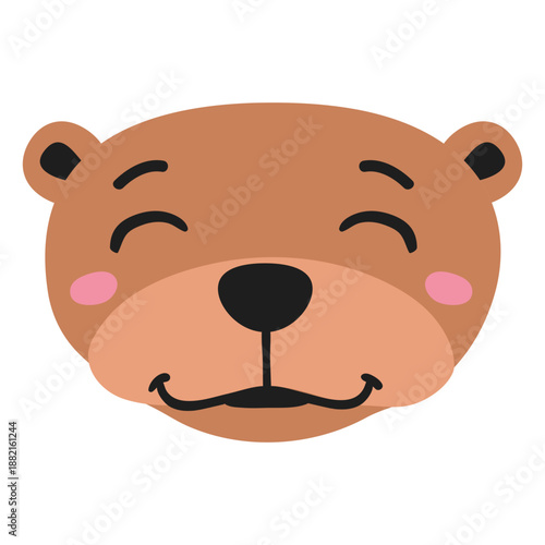 Otter muzzle joyful flat sticker