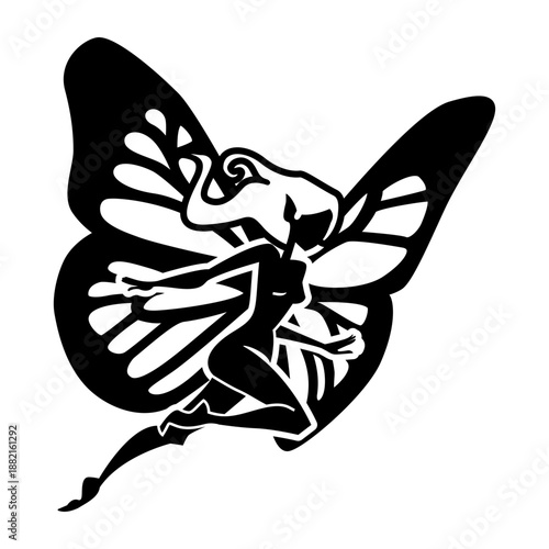 Fairy wing running silhouette detailed